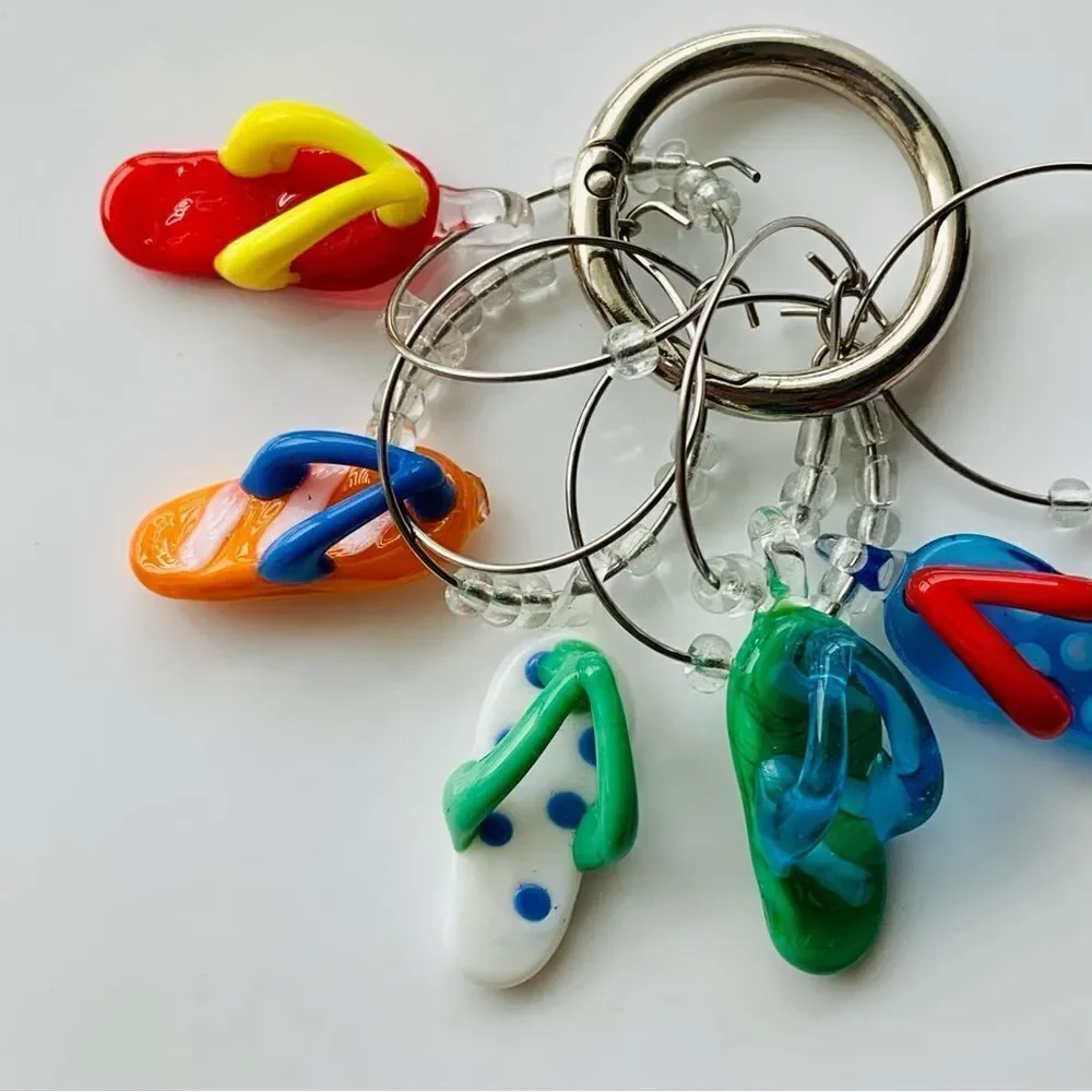 Wine Glass Markers Beach Tropical Glass Charms